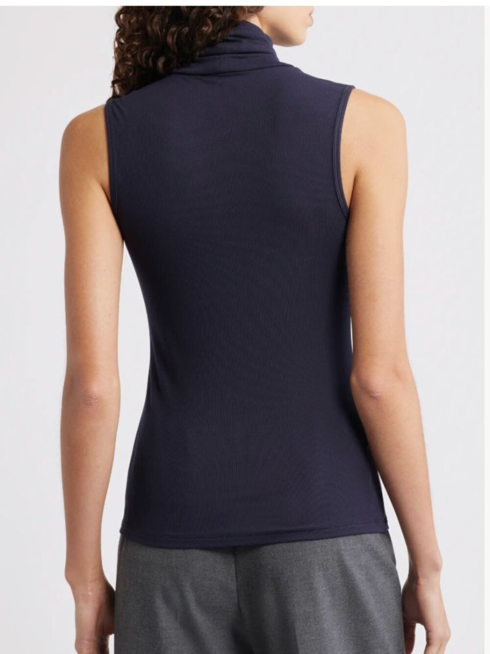 Theory Wendel Sleeveless Turtleneck Top in Deep Navy NEW M - Picture 13 of 14